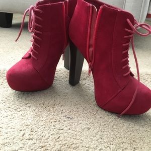 Cherry Red Ankle Boots